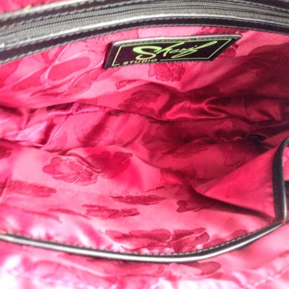 Sharif Snake Metal Green and Gray Leather Shoulder Bag - Picture 7 of 11